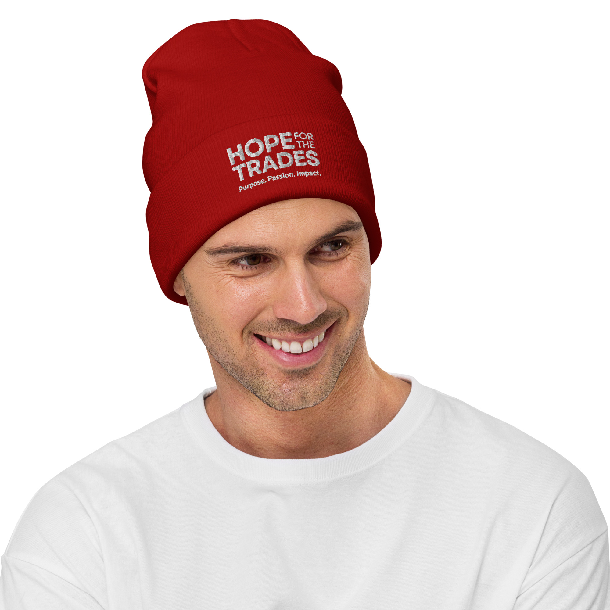 HFTT Embroidered Cuffed Beanie | Purpose. Passion. Impact. (Colors Available) – Image 9