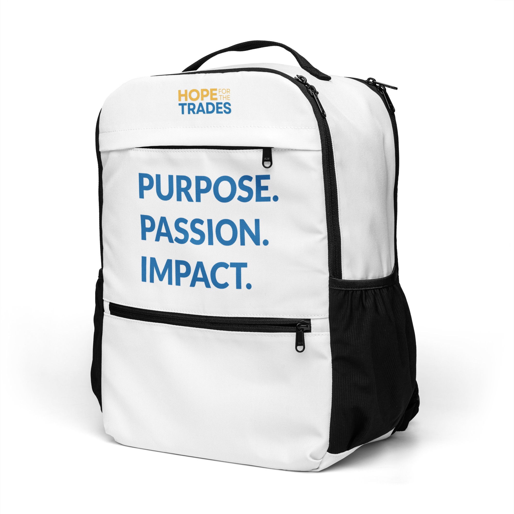HFTT Utility Laptop Backpack | Purpose. Passion. Impact. (White) – Image 9