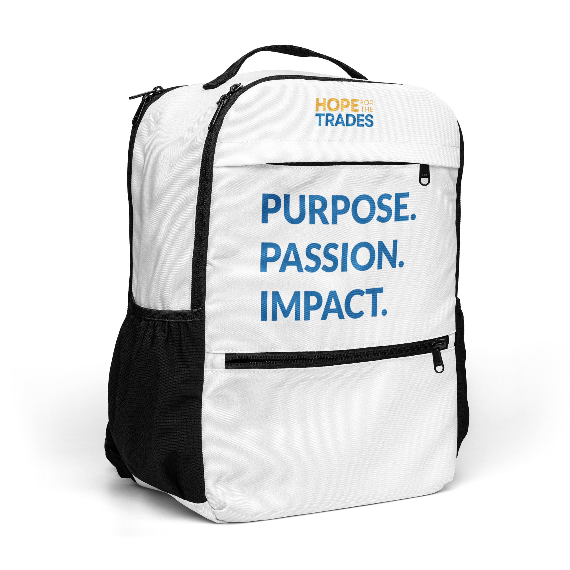 HFTT Utility Laptop Backpack | Purpose. Passion. Impact. (White) – Image 10