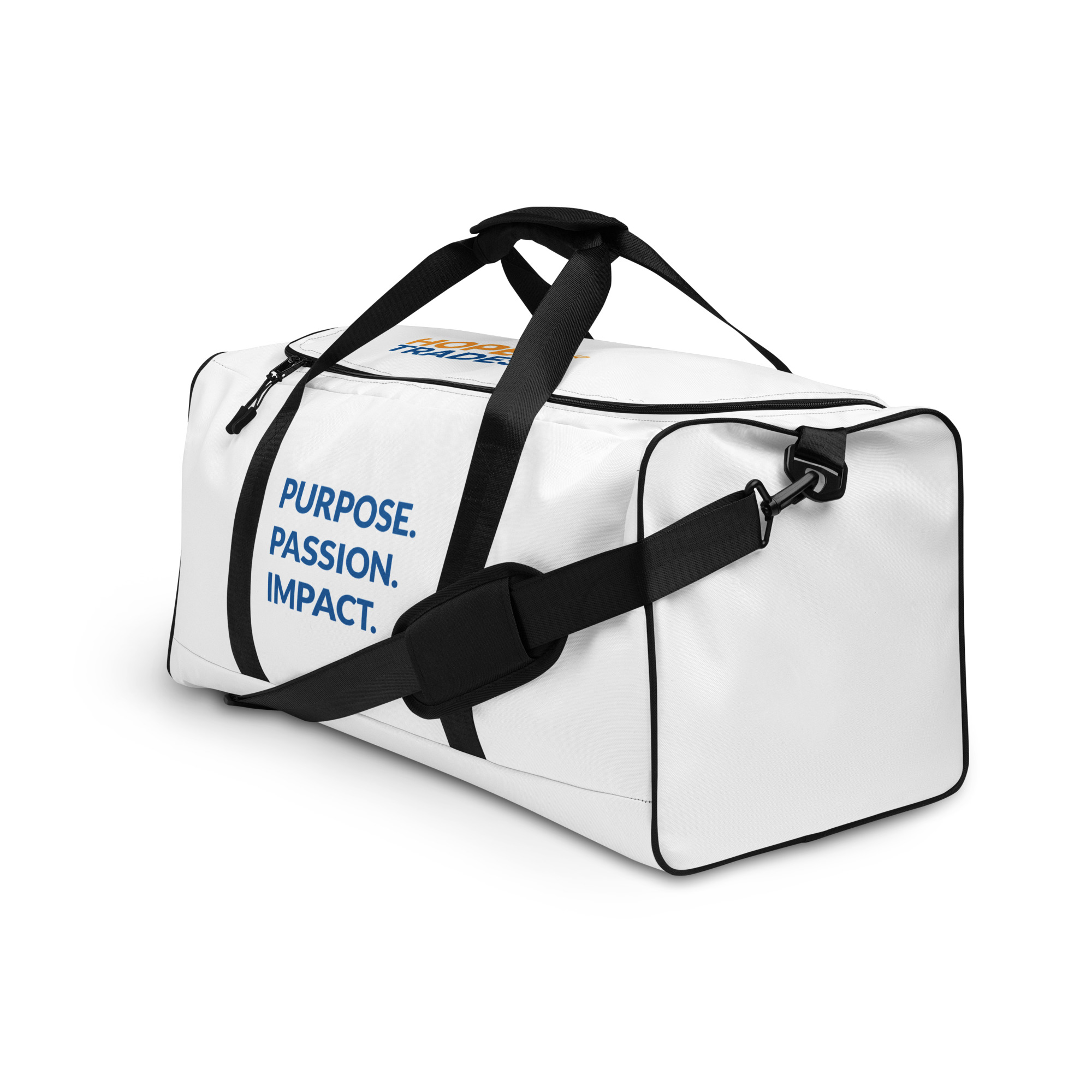 HFTT Weekender Duffle Bag | Purpose. Passion. Impact. (White) – Image 6