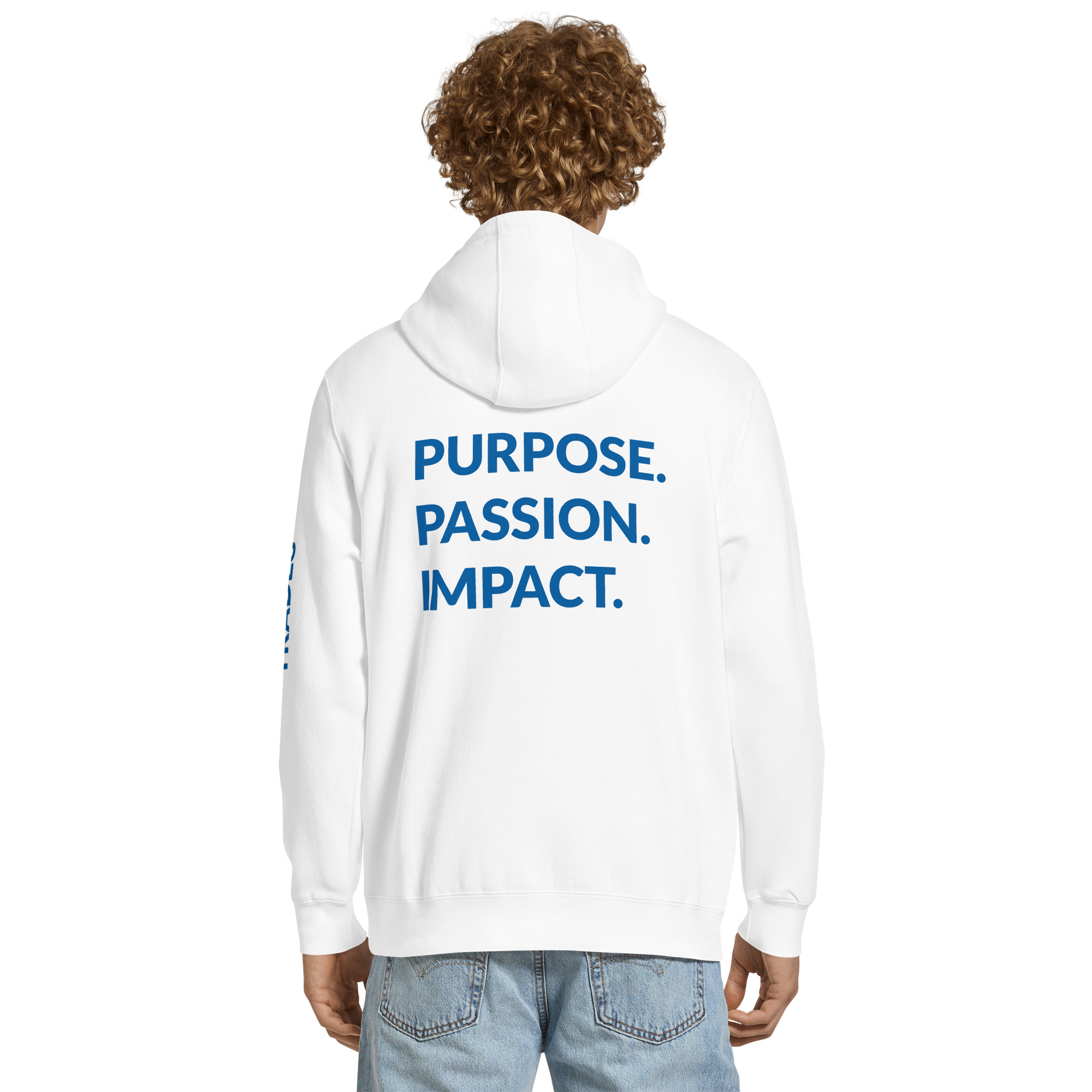 HFTT Premium Midweight Hoodie | Purpose. Passion. Impact. | Back Print (White) – Image 4
