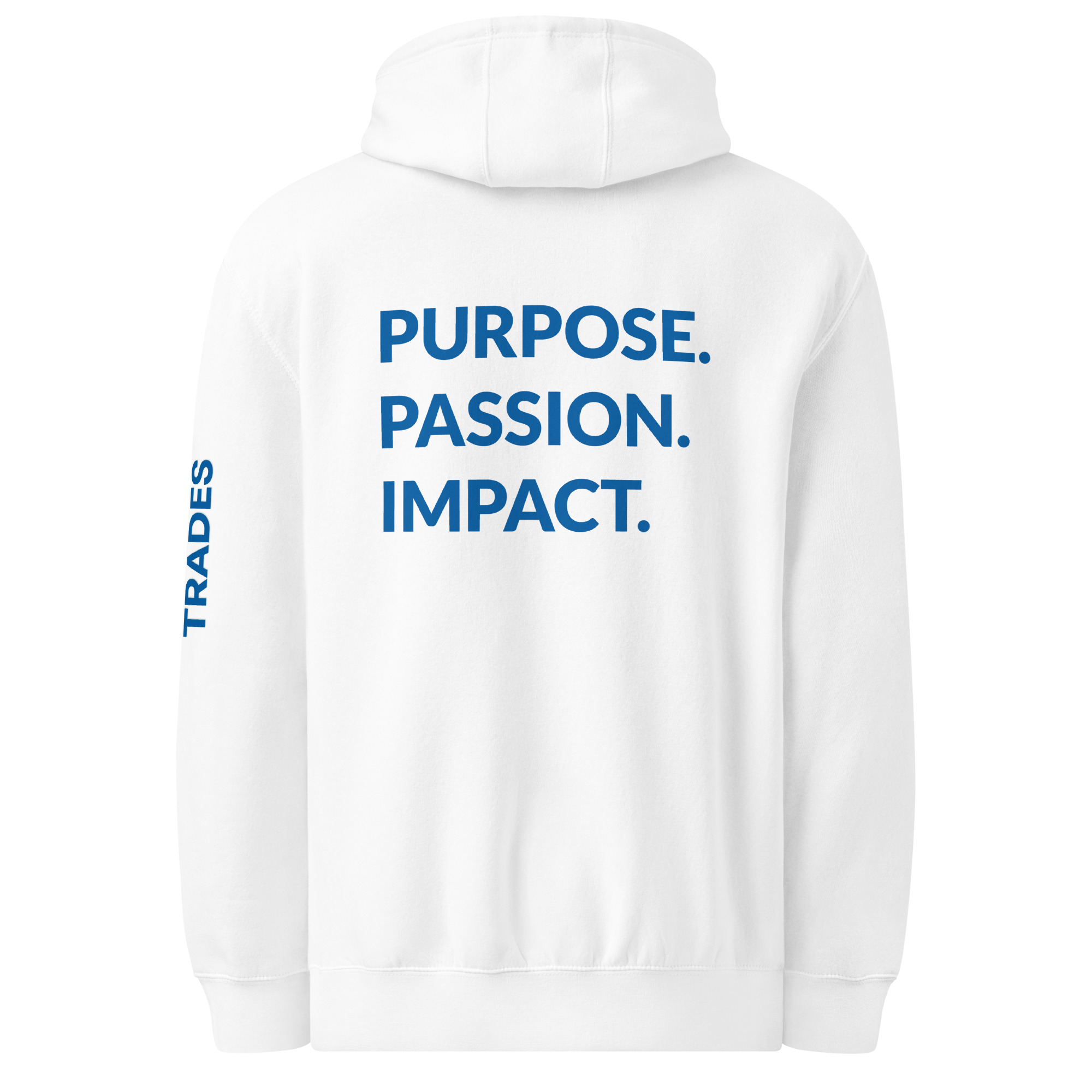 HFTT Premium Midweight Hoodie | Purpose. Passion. Impact. | Back Print (White) – Image 3