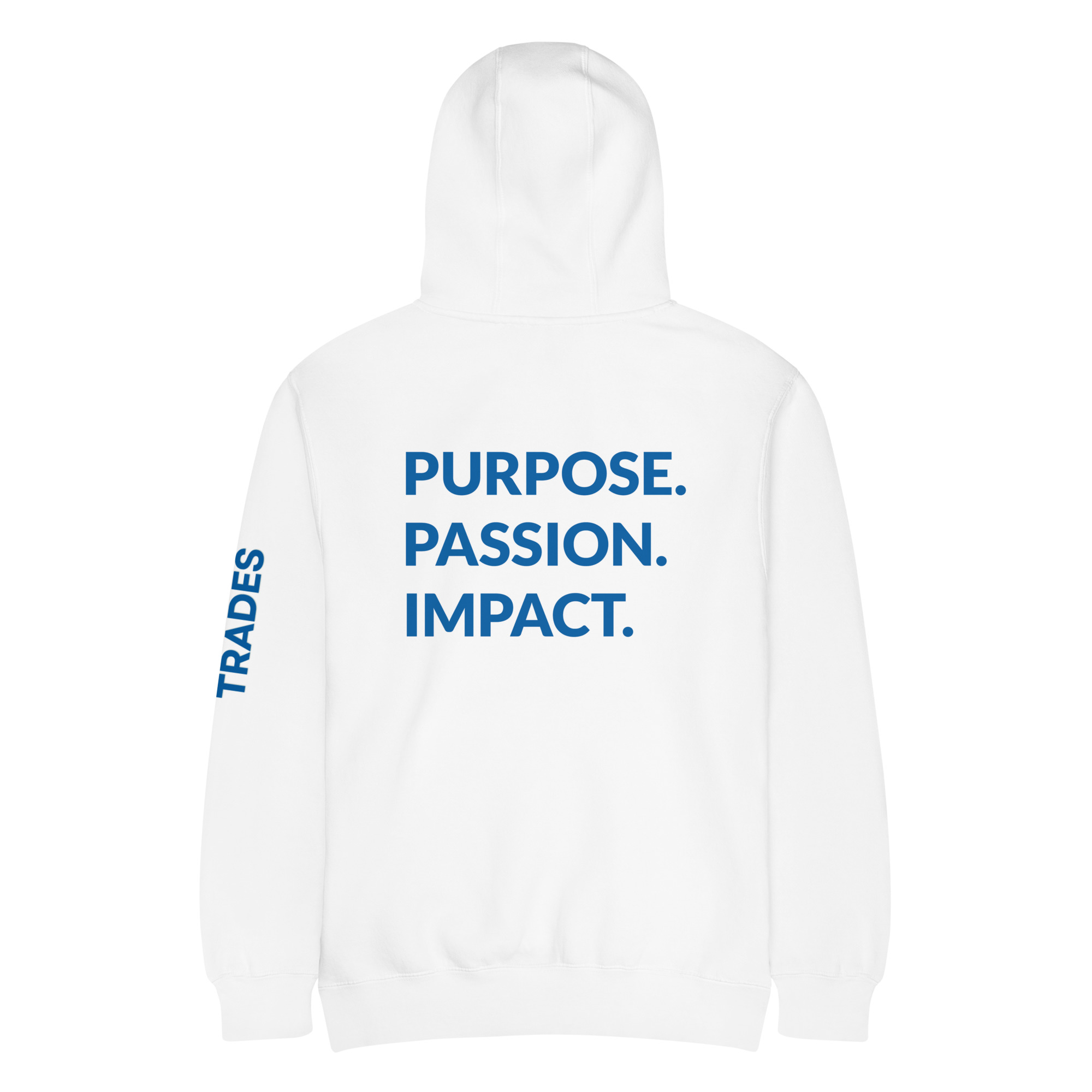 HFTT Premium Midweight Hoodie | Purpose. Passion. Impact. | Back Print (White) – Image 5