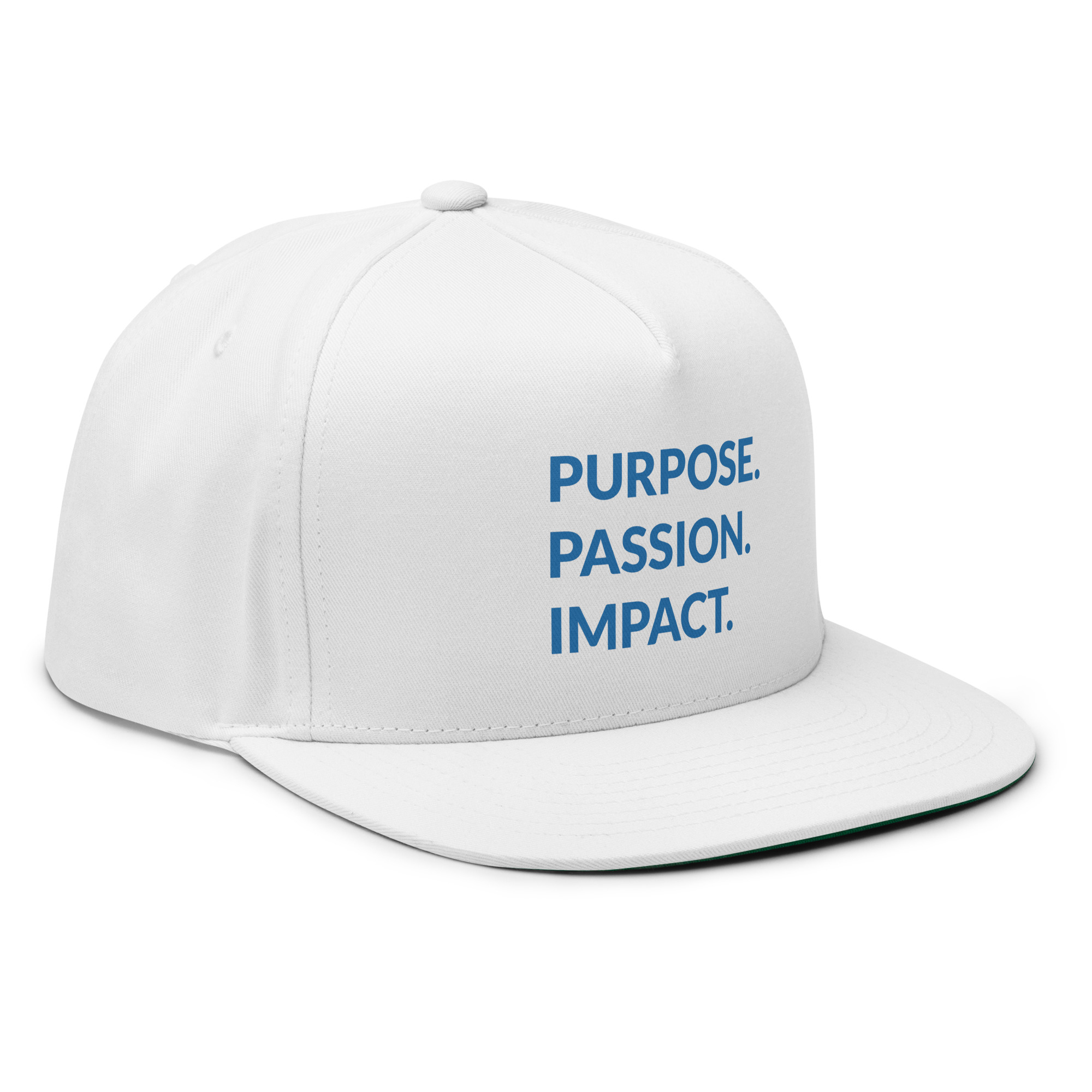 HFTT Flat Bill Cap | Purpose. Passion. Impact. (White) – Image 5