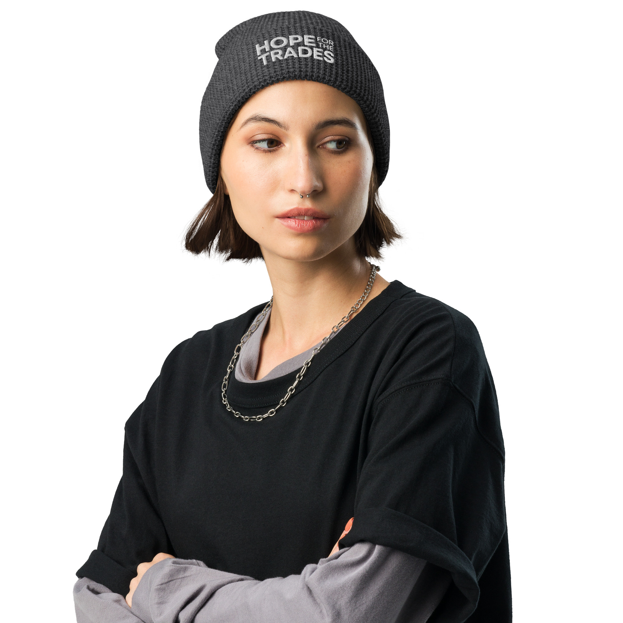 HFTT Waffle Knit Cuffed Beanie | Classic Logo (Colors Available) – Image 8