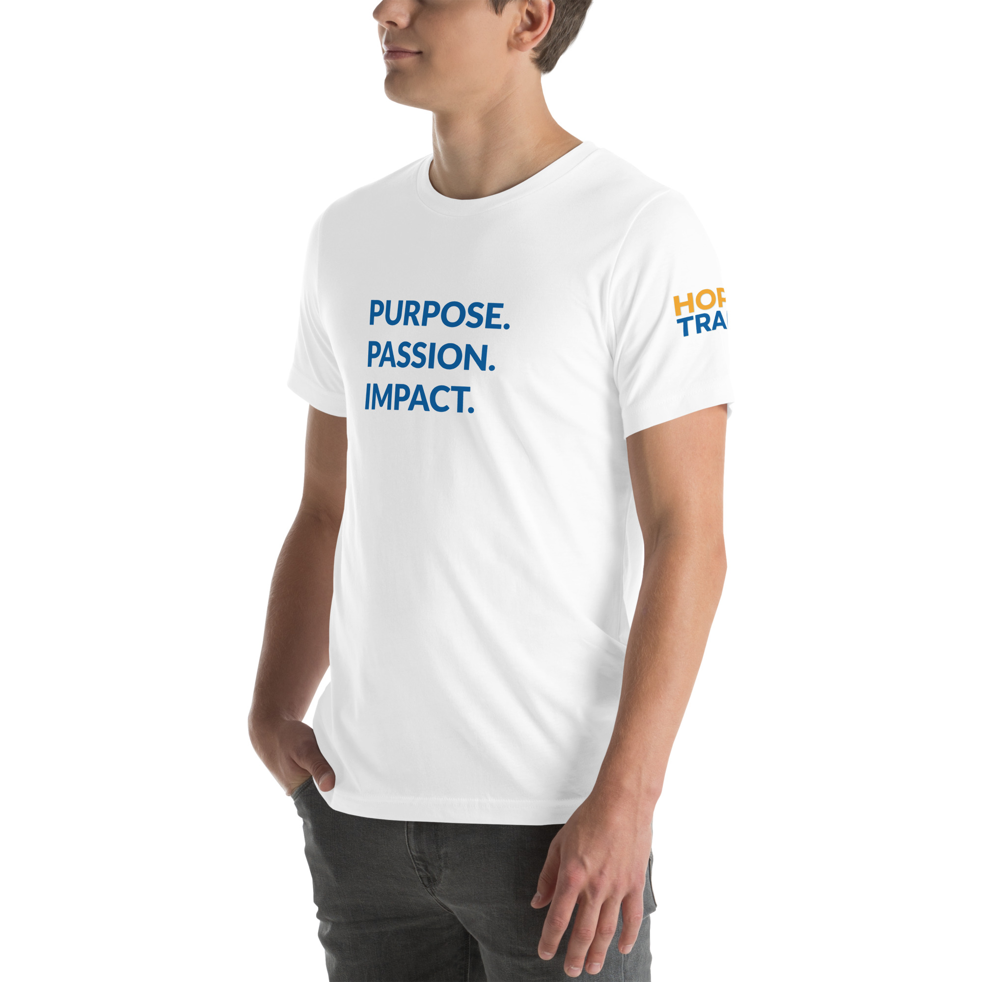 HFTT Unisex T-Shirt | Purpose. Passion. Impact. (White) – Image 6