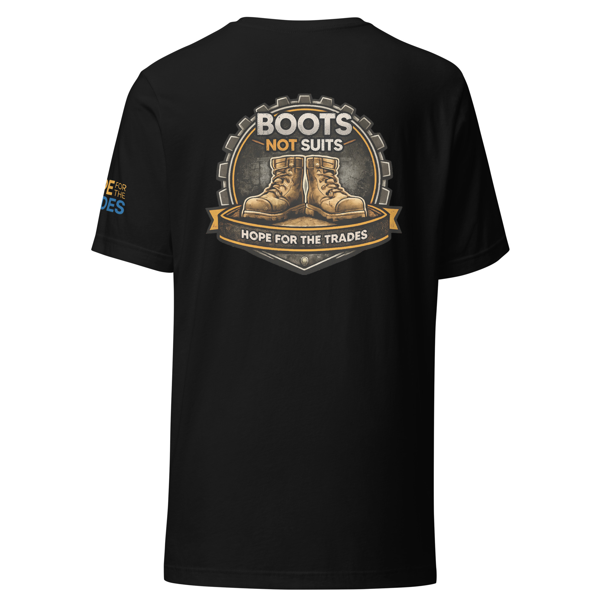 Boots Not Suits Black Unisex t-shirt – Image 3