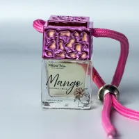 MilouGlow Luxe Car Diffuser | Hanging Car Freshener | Pink Chrome – Mango & Coconut Milk