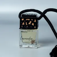 MilouGlow Luxe Car Diffuser | Hanging Car Freshener | Black Chrome – Lavender