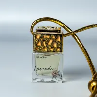MilouGlow Luxe Car Diffuser | Hanging Car Freshener | Gold Chrome – Lavender