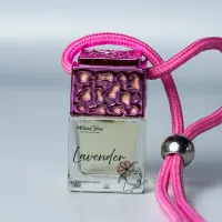 MilouGlow Luxe Car Diffuser | Hanging Car Freshener | Pink Chrome – Lavender