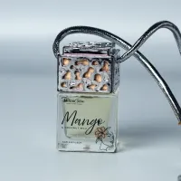 MilouGlow Luxe Car Diffuser | Hanging Car Freshener | Silver Chrome – Mango & Coconut Milk