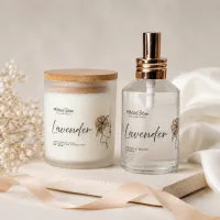 MilouGlow Candle & Room Spray Bundle – Luxury Home Fragrance Gift Set – Room Spray Lavender + Candle Lavender