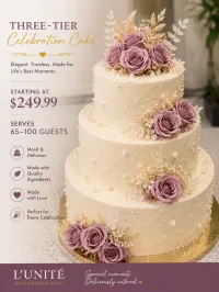 L'Unité Haitian Celebration Three-Tier Cake (Serves 65–100) – Image 1