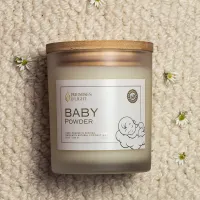 Baby Powder Candle – 8 Oz Soft Clean Scented Candle – Image 1