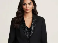 Blazer de Diseño Exclusivo con Encajes LLuvia de Oro – Image 3