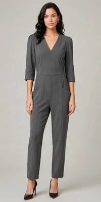 Mono Entero Femenino Elegante | Diseño Exclusivo Lluvia de Oro – Gris, XXL