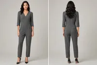 Mono Entero Femenino Elegante | Diseño Exclusivo Lluvia de Oro – Gris, M