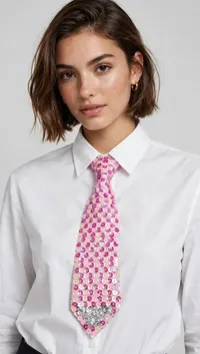 Corbata Bordada a Mano con Lentejuelas | Diseño Exclusivo Artesanal – Image 6