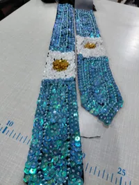 Corbata Bordada a Mano con Lentejuelas | Diseño Exclusivo Artesanal – Bandera Argentina