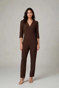 Mono Entero Femenino Elegante | Diseño Exclusivo Lluvia de Oro – Chocolate, XXL