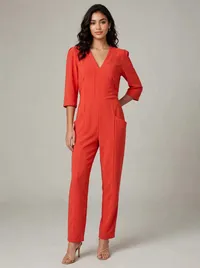 Mono Entero Femenino Elegante | Diseño Exclusivo Lluvia de Oro – Naranja, S