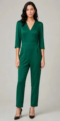 Mono Entero Femenino Elegante | Diseño Exclusivo Lluvia de Oro – Verde, L
