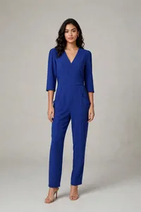 Mono Entero Femenino Elegante | Diseño Exclusivo Lluvia de Oro – Azul, M