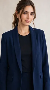 Blazer Clásico  Lluvia de Oro – Azul, A Medida
