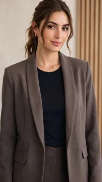 Blazer Clásico  Lluvia de Oro – Gris topo, L