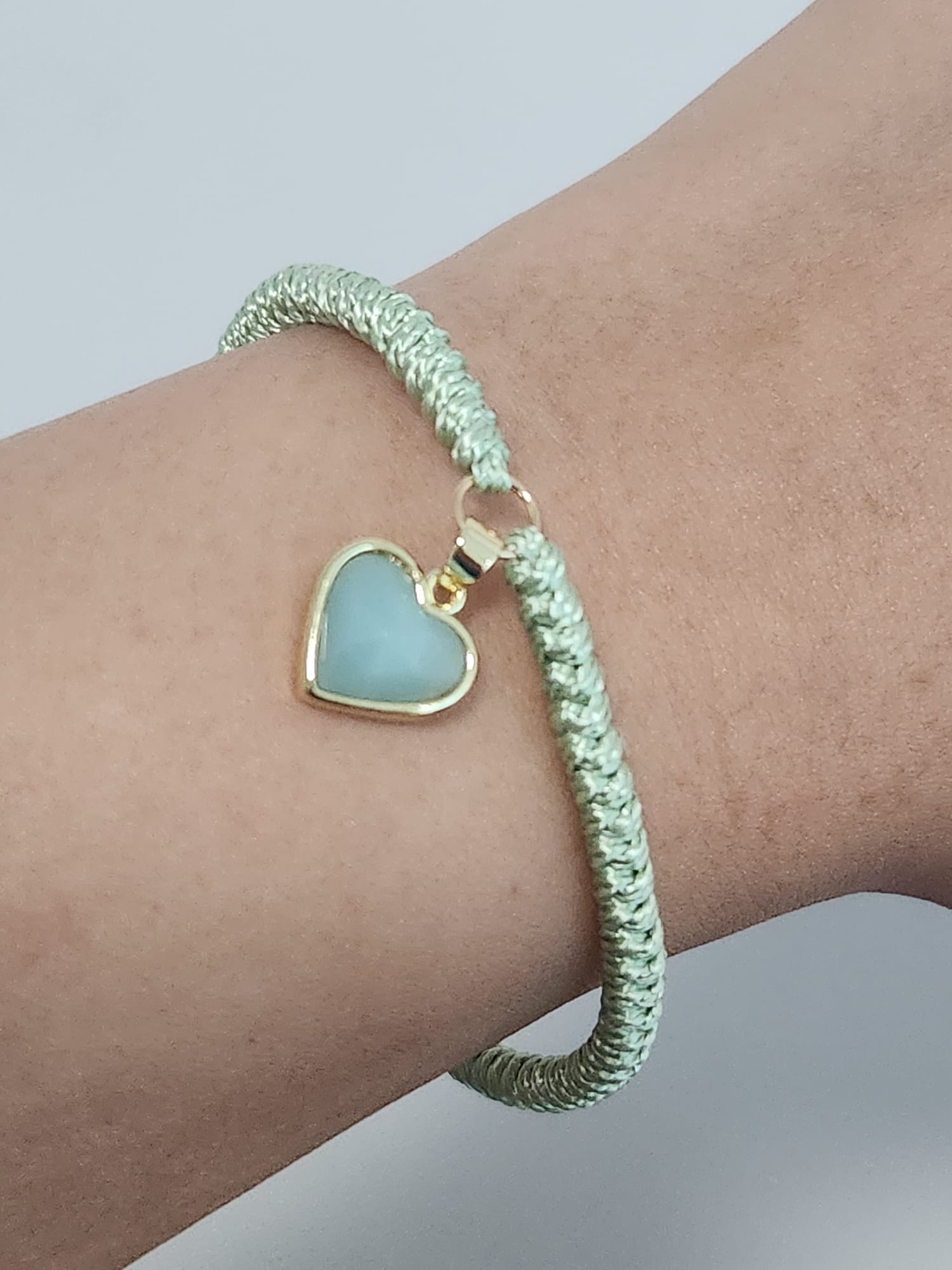 Hearts of Her Bracelet  – Natural Amazonite (Green)