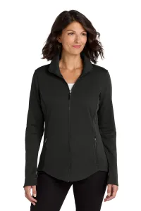 Port Authority Collective Smooth Fleece Jacket (Women) – 1-Color Logo Imprint, Deep Black, S
