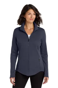 Port Authority Collective Smooth Fleece Jacket (Women) – 1-Color Logo Imprint, River Blue Navy, S