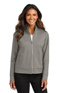 Port Authority C-FREE Double Knit Full Zip (Women) – 1-Color Logo Imprint, Smoke Grey, S