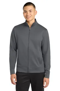 Sport-Tek Sport-Wick Full Zip Jacket (Men) – 1-Color Logo Imprint, Dark Smoke Grey, XS