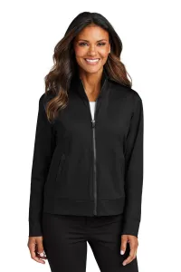 Port Authority C-FREE Double Knit Full Zip (Women) – 1-Color Logo Imprint, Deep Black, S