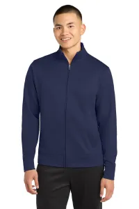 Sport-Tek Sport-Wick Full Zip Jacket (Men) – 1-Color Logo Imprint, Navy, 4XL