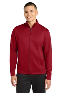 Sport-Tek Sport-Wick Full Zip Jacket (Men) – 1-Color Logo Imprint, Deep Red, S