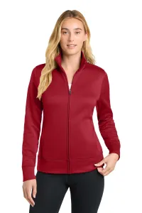 Sport-Tek Sport-Wick Full Zip Jacket (Women) – 1-Color Logo Imprint, Deep Red, S