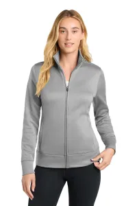 Sport-Tek Sport-Wick Full Zip Jacket (Women) – 1-Color Logo Imprint, Silver, XS