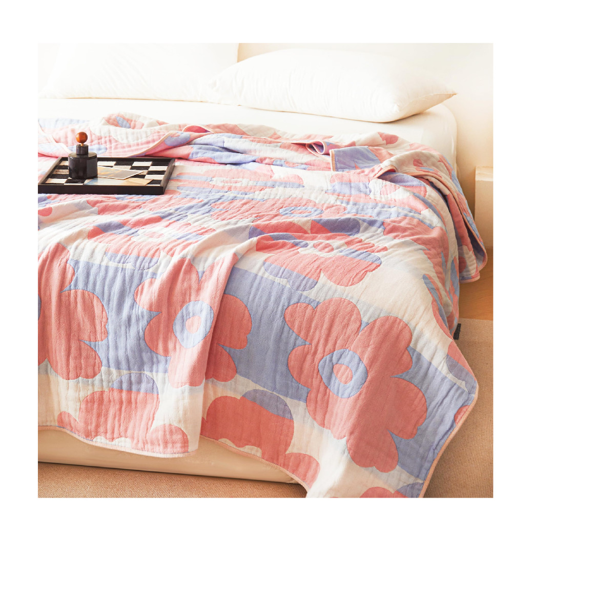 Reversible Floral Cotton Blanket - All Season – Image 1