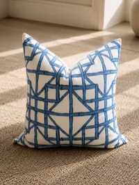 Seabreeze Pillow collection - Geometric Bamboo Trellis – Image 1