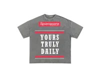 Yours Truly Daily Message T-Shirt Grey – Image 1