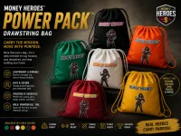 Money Heroes Power Pack Drawstring Bag - Savvy Mint Green – Image 2