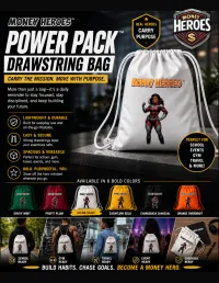 Money Heroes Power Pack Drawstring Bag - Clean Slate – Image 1