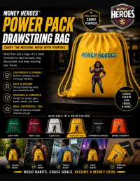 Money Heroes Power Pack Drawstring Bag - Cashflow Gold – Image 1