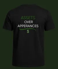Money Heroes Financial Power T-Shirt — Buy Wealth Not Things – Image 2