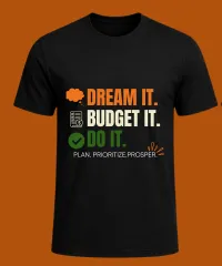 Money Heroes Powerful Mindset T-Shirt — Dream It. Budget It. Do It. – Image 1