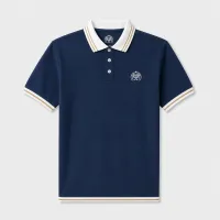 Deux le Jeu Polo Marineblauw – Tennis Polo in Bamboe – Afbeelding 1