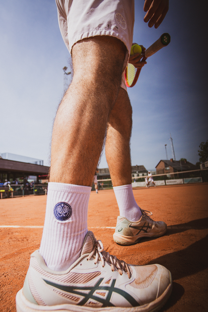 Deux le Jeu Tennis sokken Wit – Premium Bamboe stof – Afbeelding 3